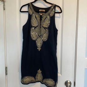 FP brand. Black small gold sequined dress